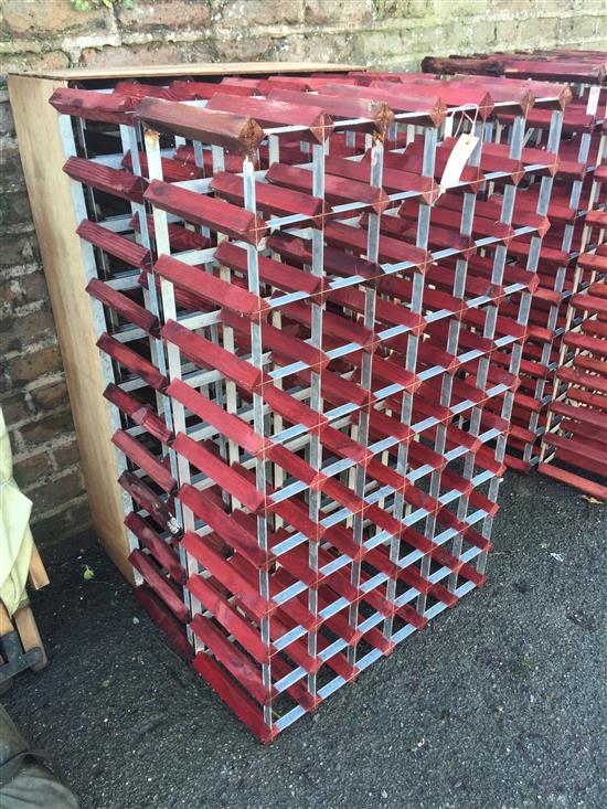 3 x wood & metal wine racks, capacity 60 bottles each